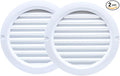 VENTS-US - 4" White Round Plastic Vent Cover with Built-in Insect Screen Mesh and Flange for Supply or Exhaust Air Applications - Compatible with 4 Inch Diameter Ducts (2-Pack)