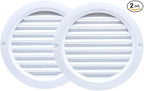 VENTS-US - 4" White Round Plastic Vent Cover with Built-in Insect Screen Mesh and Flange for Supply or Exhaust Air Applications - Compatible with 4 Inch Diameter Ducts (2-Pack)