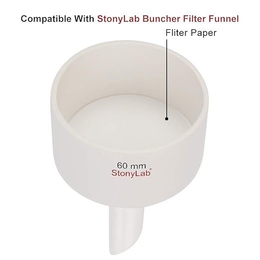 StonyLab Quantitative Filter Paper Circles, 56mm Diameter Cellulose Filter Paper with 20 Micron Particle Retention Medium Filtration Speed, Pack of 100
