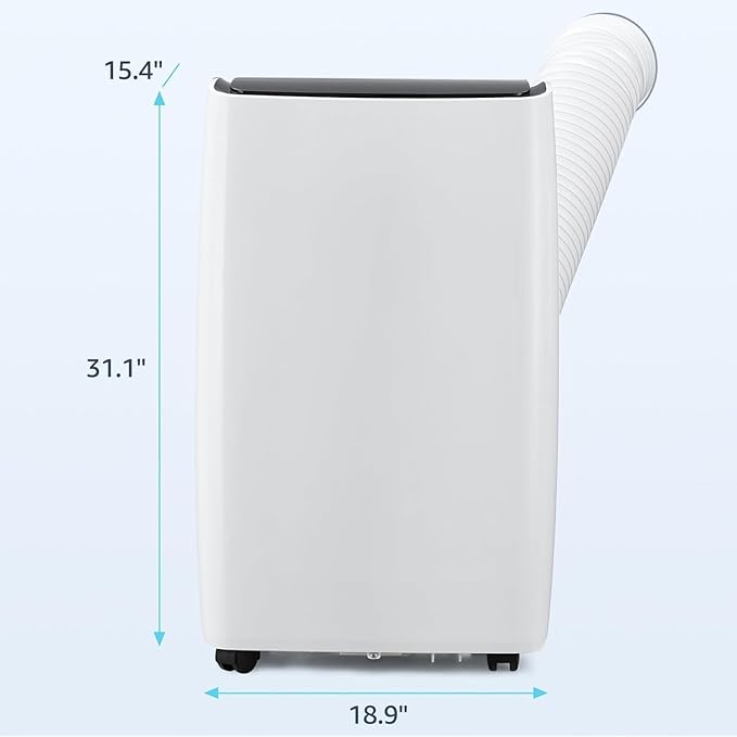 Portable Air Conditioners, 12000 BTU Portable AC for Rooms Up to 550 Sq.Ft. 3-In-1 Portable AC with Fast Cooling, Dehumidifier & Three Speed Fan, 24H Timer/Remote Control/Ultra Quiet, Black Top
