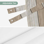 Brown Ombre Wooden Tie Up Valance Curtains for Windows, Kitchen Curtains Window Shades, Farmhouse Retro Khaki Wood Light Filtering Roman Curtain Valances for Bedroom/Bathroom/Cafe 54"x18"
