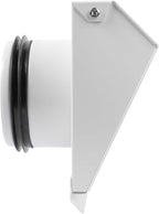 Vent Systems 4" Inch Exhaust Vent Cover with Rubber Gasket - White Galvanized Steel - Robust and Weatherproof Outdoor Air Exhaust Box - Duct or Surface Mounting - Rain and Snow Protection