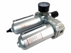 FRL724NA 1/2" Air Moisture Filter Regulator Oiler Separator Lubricator Combo Auto Drain- for Compressed Air Treatment- Particulate Filter Combo- 140 CFM Flow Rate 250 PSI Input, 175 PSI Output 5.1 oz