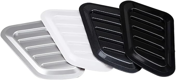 Car Air Flow Intake Hood Scoop Vent Bonnet Cover Decorate Car Accessories Compatible With BMW 2PCs Universal ABS(Carbon look)