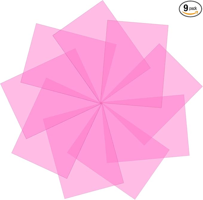 Lystaii 9pcs Gel Light Filter Color Correction Colored Overlays Transparent Film Lighting Gel Filter Plastic Sheets Correction 11.7 by 8.3 Inches for Film, Video, Photo, Stage (Pink)