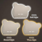 LTSRLL LED Vanity Mirror Cute Bear Decorative Mirror for Bathroom & Dressing Tabler Backlight Wall Mirror with 3 Color Dimmable Light Demister Pad Human Body Sensor Switch(Cut Left,80cmx95cm)