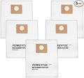 POWERTEC Turbo I, 9-20-27 Fleece Filter Bags 5PK, for Fein Dustex 25 L Wet/Dry Dust Extractor, for Fein 31345061010 Shop Vacuum Replacement Bags, Filter Bags, Dust Bags (75041)