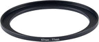 67mm Lens to 77mm Camera Lens Adapter 67mm to 77mm Step Up Ring Adapter Ring for All Brands of UV ND CPL, with Premium Lens Wiping Cloth 2 Pack (67mm-77mm)
