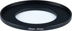 43mm to 67mm Step-Up Ring Filter Adapter for All Brands UV ND CPL Metal Ring Step-Up Rings Adapter Filter (43mm-67mm)