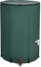 Goplus 100 Gallon Collapsible Rain Barrel, Portable Rain Barrels to Collect Rainwater from Gutter, Rainwater Collection System, Water Storage Tank Catcher Container with Filter Spigot Overflow Kit