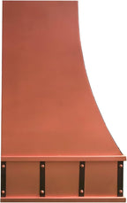 CT Copper Tailor Sloped Copper Vent Hood Wall Mount,54'' W,48''H,1260 CFM Exhaust Fan,Stainless Steel Vent,LED Light,Dishwasher-Safe Baffle Filters,VH8TR1