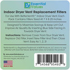 Essential Values 18 Pack Compatible Replacement Filters (90 Dryer Loads Total) Compatible with Bettervent Indoor Dryer Vent