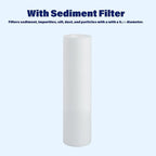 Whole House/RV Water Filter Housing Clear, 10" X 2.5" Inline Sediment Water Filter for RV, Home, Garden, Aquarium, 3/4" NPT Brass Port, R-Type O-Ring, Heavy Duty Bracket, with PP Filter - 1025CBP