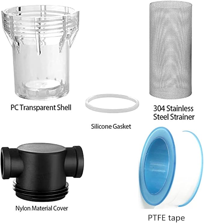 Sediment Filter Pressure Washer Filter Stainless Steel Filter 40Mesh Screen for Outdoor Gardening Inlet Water 1 Inch Female Thread Connector