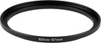 62-67mm Metal Step-Up/Down Ring Adapter Compatible with Mirrorless Cameras DSLR Lens, UV CPL ND Filter Thread Converter, Black