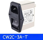 IEC Power Filter, Inlet Power Socket, IEC Socket Power Filter with Built-in Fuse and Rocker Switch, Noise Suppression, Compatible with CW2C-3A-T/CW2B-6A-T/CW2B-10A-T (CW2C-3A-T)