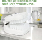 CQT BladeBrush Knife and Cutlery Cleaner Brush Bristle Scrub Kitchen Washing Non-Slip,B002-1 Changeable Scrub Head and Scouring Pad (White)