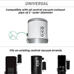 OVO FP-EXT-HEPA Exhaust Filter Air High Efficiency for Central Vacuum, Black