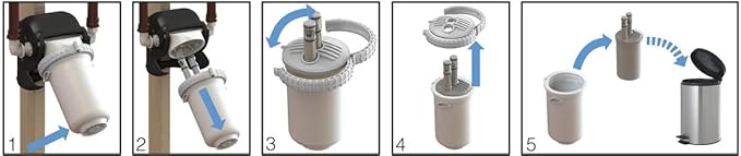 EcoPure EPWHE Whole Home Pivotal Water Filtration System – Reduces Sediment & Chlorine Taste & Odor – Installs on Main Water Line – 6-Month Filter Included – Tool-Free, Mess-Free Changes