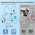 iSpring RCC7P-BLK, 5-Stage Reverse Osmosis System with Booster Pump, RO Water Filtration System, Sleek Black RO Faucet, TDS PFAS Removal, Patented Top-Mounted Faucet Design for Easy Installation