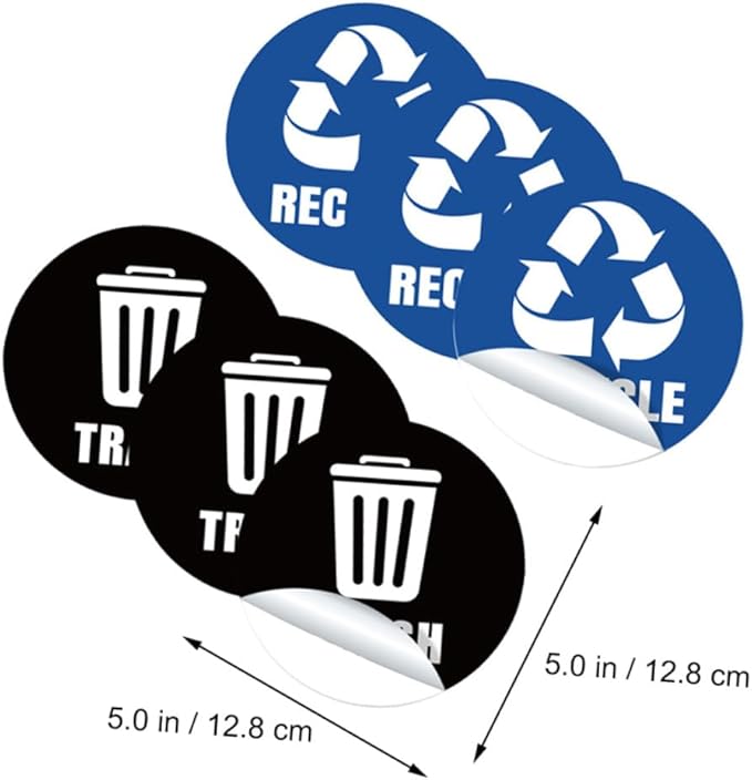 Recycle Decals for Trash Can Waste Bin Sticker Waste Sorting Decals Remind Sorting Habit