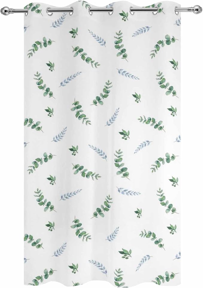 Leaf Outdoor Curtains for Patio Summer Jugal Leaves Pastoral Plant Waterproof Outside Curtains with Grommet Top Weatherproof Curtain for Cabana Pergola Gazebo, 1 Panel, 54" W x 95" L