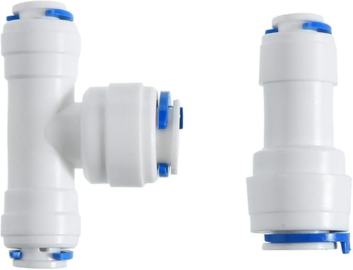 3/8-inch x 1/4-inch 6 pcs T and 6 pcs I Tube Quick Push in Connector for RO Water System (3/8-inch x 1/4-inch x 1/4-inch T)