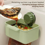 Kitchen Sink Strainer Drainer Basket with Suction Cup,Food Waste Filter Basket,Sponge Brush Holder for Kit-chen Home,Efficient Kitchen Waste Management (Green)