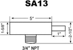 Interstate Pneumatics SA13 - Compressor Air Intake Filter Metal Body 5" Dia - 3/4" MPT w/Paper Cartridge