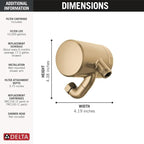 Delta Faucet Clarifi Premium Shower Filter Attachment with Filter, Hard Water Shower Filter, Shower Head Filter, Champagne Bronze 5SF100-CZ