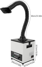 100W Fume Extractor Smoke Purifier,3-Stage HEPA Activated Carbon Filters, Low-Noise,225m³/h Air Flow, Tabletop Adsorption Filtration for Soldering,Smoke, Dust, Particles, Rosin, Hair