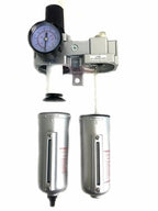 FRL724NA 1/2" Air Moisture Filter Regulator Oiler Separator Lubricator Combo Auto Drain- for Compressed Air Treatment- Particulate Filter Combo- 140 CFM Flow Rate 250 PSI Input, 175 PSI Output 5.1 oz