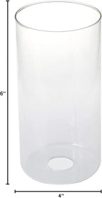 GoLucky Clear Cylinder Clear Glass Shade Accessory Glass Lamp Fixture Shade Replacement Glass Pieces with 1-5/8 Inch Fitter 4"(D)6"(H) Multiple Specifications