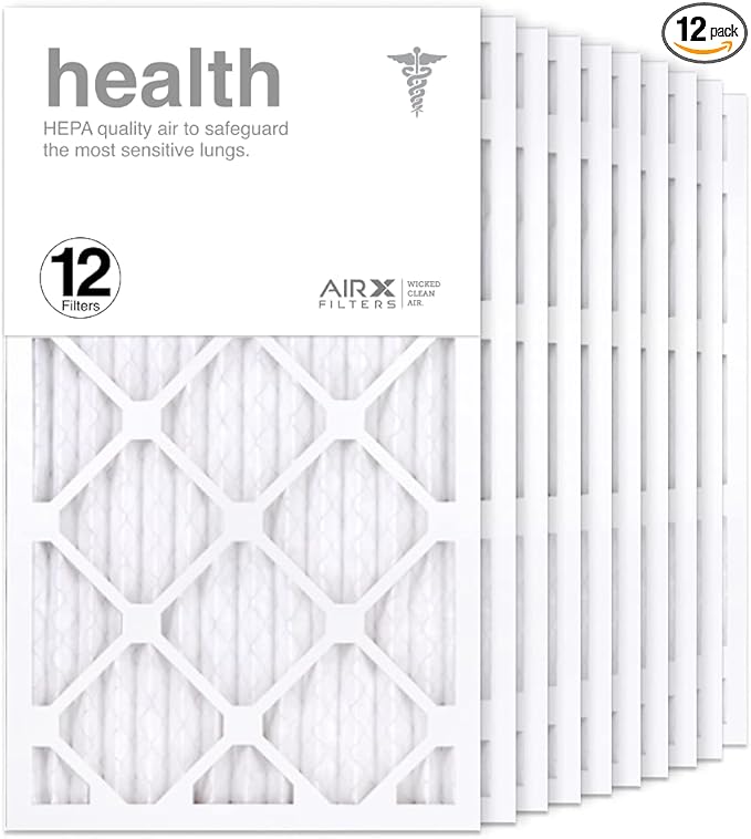 AIRx Filters 14x24x1 Air Filter MERV 13 Pleated HVAC AC Furnace Air Filter, Health 12-Pack, Made in the USA