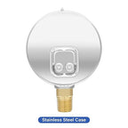 MEASUREMAN 2-1/2" Dial Size, Glycerin Filled Pressure Gauge, 30inHG-60psi, 304 Stainless Steel Case, 1/4" NPT Lower Mount