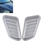KaTur 1 Pair Universal Car ABS Decorative Air Flow Intake Scoop Turbo Bonnet Vent Cover Hood (Gray)