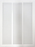 18" X 32" Steel Return Air Filter Grille for 1" Filter - Easy Plastic Tabs for Removable Face/Door - HVAC Duct Cover - Flat Stamped Face -White [Outer Dimensions: 19.75w X 33.75h]