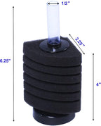 AQUANEAT Aquarium Corner Sponge Filter, for Breeding Shrimp Nano Fish Tanks with Airline Tubing, Valves and Suction Cups