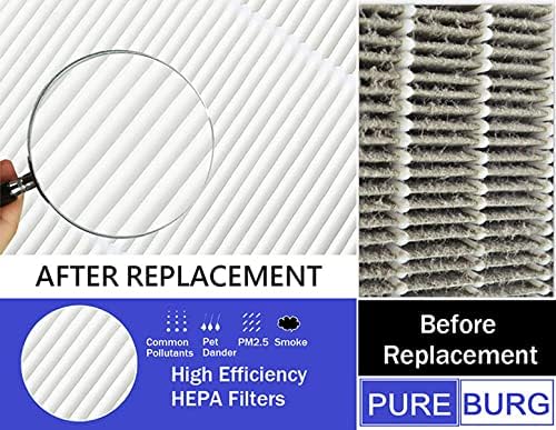 PUREBURG Replacement Filter Compatible with Holmes HAP8615 HAP633 HAP8625 HAP8650B HAP8650B-NU & Biaonaire GE 106633 Air Purifiers,2-Pack HAPF600 + HAPF60