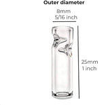 Premium Quality Glass Cigarette Rolling Filter Tips - Pack of 10 (8x25mm-Round Mouth)