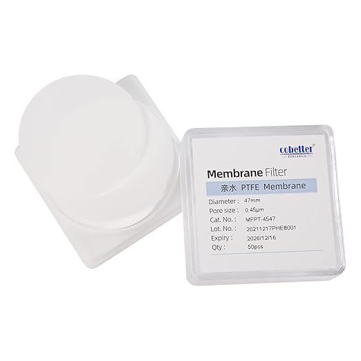 100 Pieces/Pack PTFE Disc Membrane Filters Hydrophilic 47mm Diameter 0.45µm Pore Size