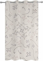 Abstract Airline Route Waterproof Outdoor Curtains for Patio, Windproof Weatherproof Curtains with Weighted Hem, Vintage Aircraft Arrows Light Filtering Privacy Drapes for Porch 54"x 84"