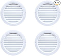 VENTS-US - 4" White Round Plastic Vent Cover with Built-in Insect Screen Mesh and Flange for Air Supply or Exhaust Air Applications - Compatible with 4 Inch Diameter Ducts (4-Pack)