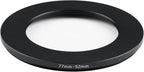 77mm Lens to 52mm Camera Lens Adapter 77mm to 52mm Step Down Ring Adapter Ring for All Brands of UV ND CPL, with Premium Lens Wiping Cloth 2 Pack (77mm-52mm)