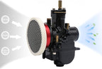 Carburetor 50mm Air Filter Cleaner Velocity Stack Modified Intake with Sponge Filter Steel Mesh Washable Resuable for PWK21-30mm PE Short Fast Intake Suggest for Small Displacement (Red New,50mm)