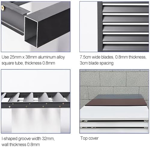 Outdoor Air Conditioner Cover Aluminum Decorative Fence Privacy Screen Protective Grilles for Heat Pumps Trash Can Enclosure Flower Stand Perfect for Concealing (White 110x60x80cm)