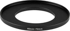 46-72mm Metal Step-Up Ring Adapter Compatible with Mirrorless Cameras DSLR Lens, UV CPL ND Filter Thread Converter, Black