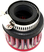 4 Pack ID I inch (25mm) Air Intake Filter with Clamp, Universal Car Air Intake Filter 1" Inlet, Red