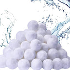 1.5 lbs Pool Filter Balls for Sand Filter, Reusable Pool Sand Filter Balls, Efficient Pool Fiber Filter Balls, Blue Filter Media Balls for Pool (Equals 55lbs Pool Filter Sand) (1, White)