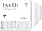 AIRx Filters 20x20x1 Air Filter MERV 13 Pleated HVAC AC Furnace Air Filter, Health 12-Pack, Made in the USA